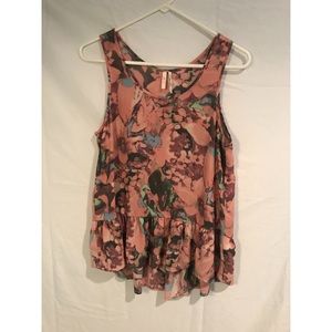 Frenchi pink floral tank top